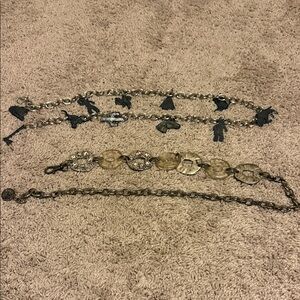 Silver and Black Charm Belts